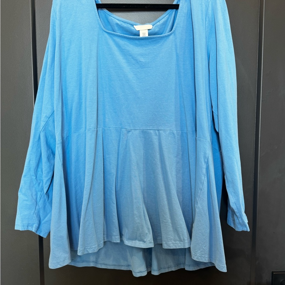 H&M Sky Blue Flowy shirt